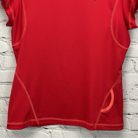 Fila Sport Top Women's Sz L Red Contrast Stitching Athletic Fit Running Workout - Picture 4 of 7
